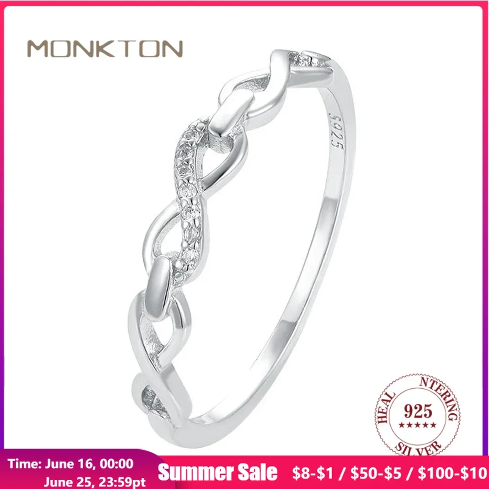 Monkton Simple S925 Sterling Silver Infinity Knot Rings Cubic Zirconia Rings for Women Eternity Promise Wedding Bands Jewelry
Monkton Simple S925 Sterling Silver Infinity Knot Rings Cubic Zirconia Rings for Women Eternity Promise Wedding Bands Jewelry