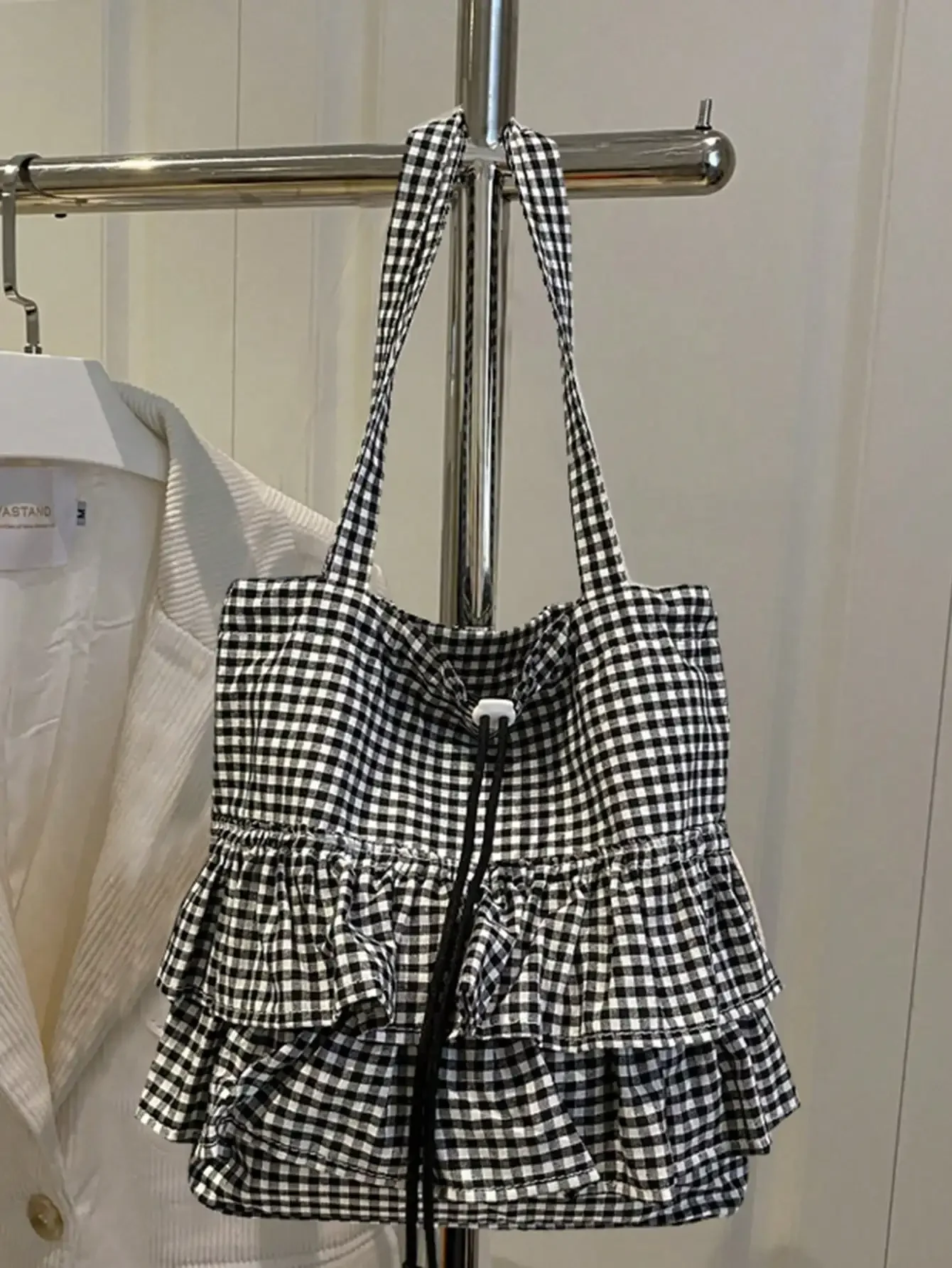 Fairy-Like Ruffle Edge Tote Bag Ladies Chiffon Handbag, 2025 Spring Summer New Fashion Oversized Plaid Shoulder/Underarm Bag, Bi
Fairy-Like Ruffle Edge Tote Bag Ladies Chiffon Handbag, 2025 Spring Summer New Fashion Oversized Plaid Shoulder/Underarm Bag, Bi
