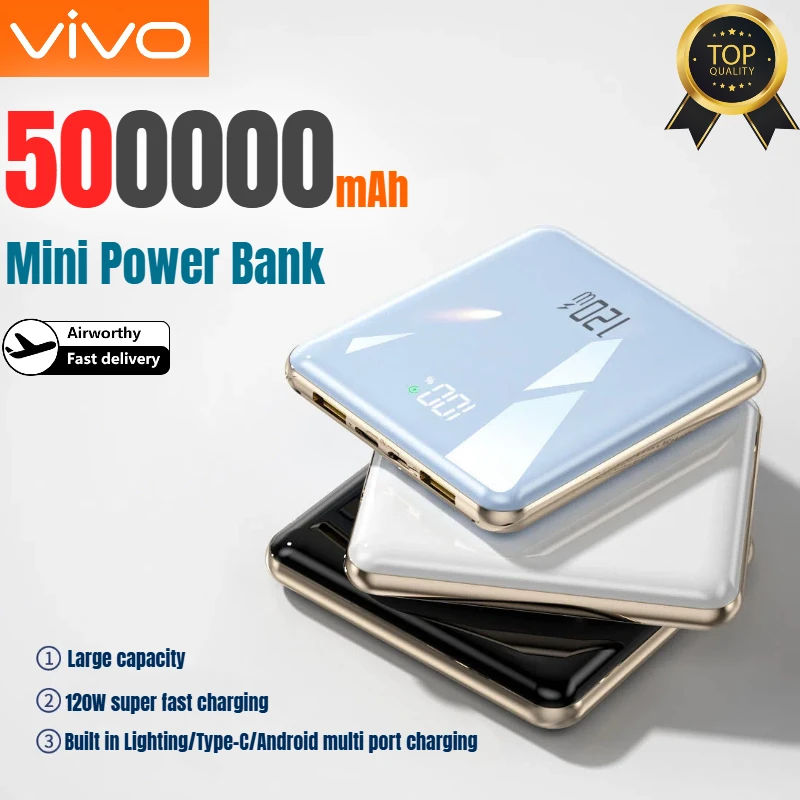 Внешний аккумулятор VIVO 500000 мАч, тонкий, миниатюрный, с большой емкостью, сверхбыстрой зарядкой и встроенными 4 кабелями для iPhone и Samsung
Внешний аккумулятор VIVO 500000 мАч, тонкий, миниатюрный, с большой емкостью, сверхбыстрой зарядкой и встроенными 4 кабелями для iPhone и Samsung