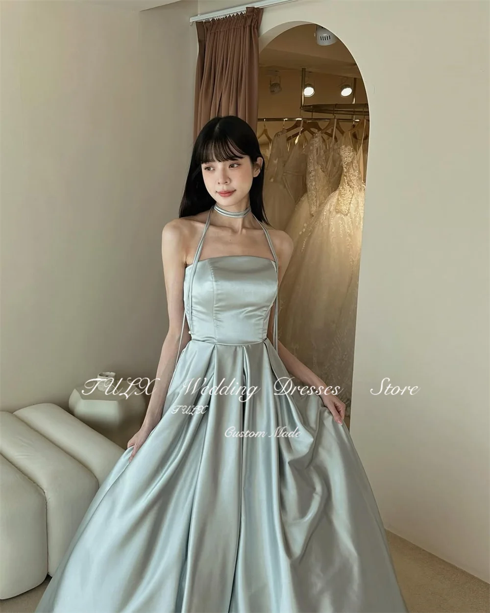 TULX A line Simple Satin Evening Dress Strapless Corset Korea Wedding Photo Shoot Dress Floor Length Party Dress Customized 2025 
TULX A line Simple Satin Evening Dress Strapless Corset Korea Wedding Photo Shoot Dress Floor Length Party Dress Customized 2025
