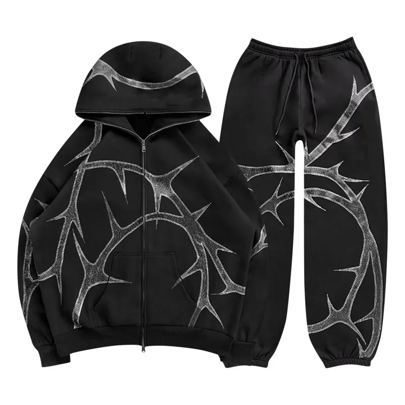 2024 Autumn Winter New Fashion Design Street Hoodie Hot Drill Zipper Hoodie Set
2024 Autumn Winter New Fashion Design Street Hoodie Hot Drill Zipper Hoodie Set