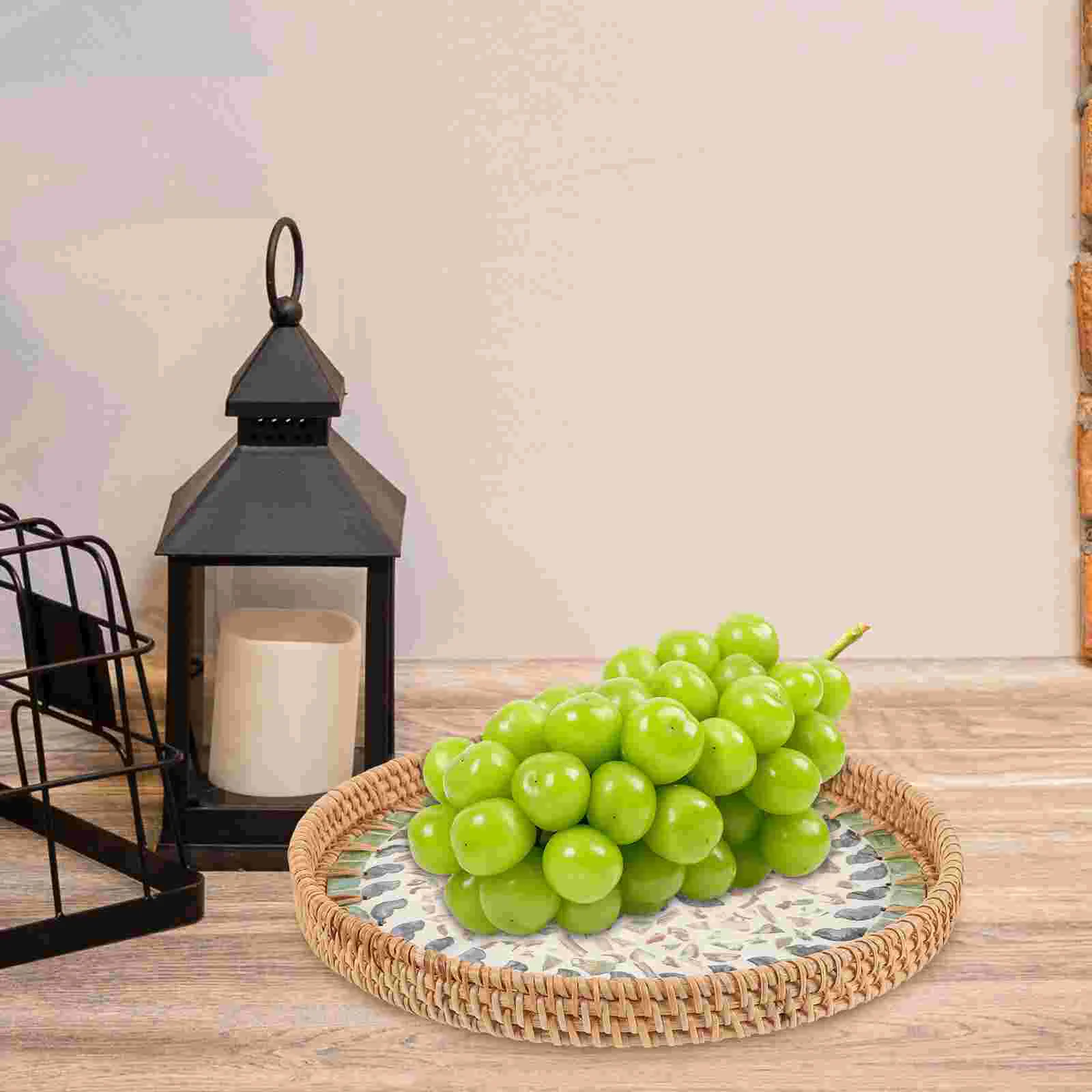 Serving Tray Decorative Round Woven Perfume Food Rattan Basket for Home Storage Bread Coffee Table
Serving Tray Decorative Round Woven Perfume Food Rattan Basket for Home Storage Bread Coffee Table