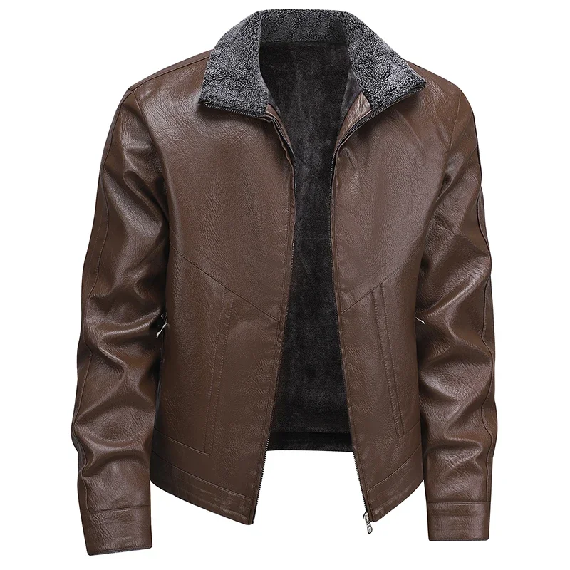 Winter New Men's Velvet Leather Jacket Warm Wool Collar Windproof Jacket Men's High Quality Long Sleeve Short Anti Cold Top
Winter New Men's Velvet Leather Jacket Warm Wool Collar Windproof Jacket Men's High Quality Long Sleeve Short Anti Cold Top