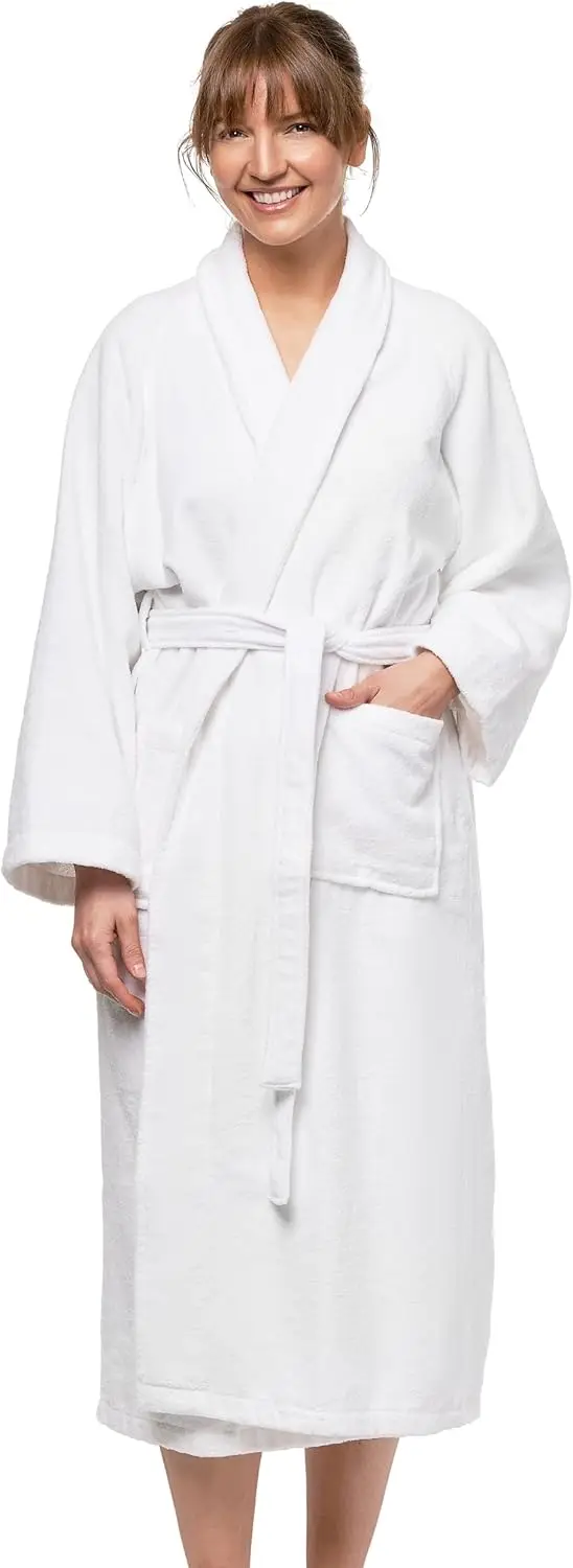 Unisex 100% Cotton Bathrobe with Shawl Collar, Luxury Hotel Style for Men & Women
Unisex 100% Cotton Bathrobe with Shawl Collar, Luxury Hotel Style for Men & Women