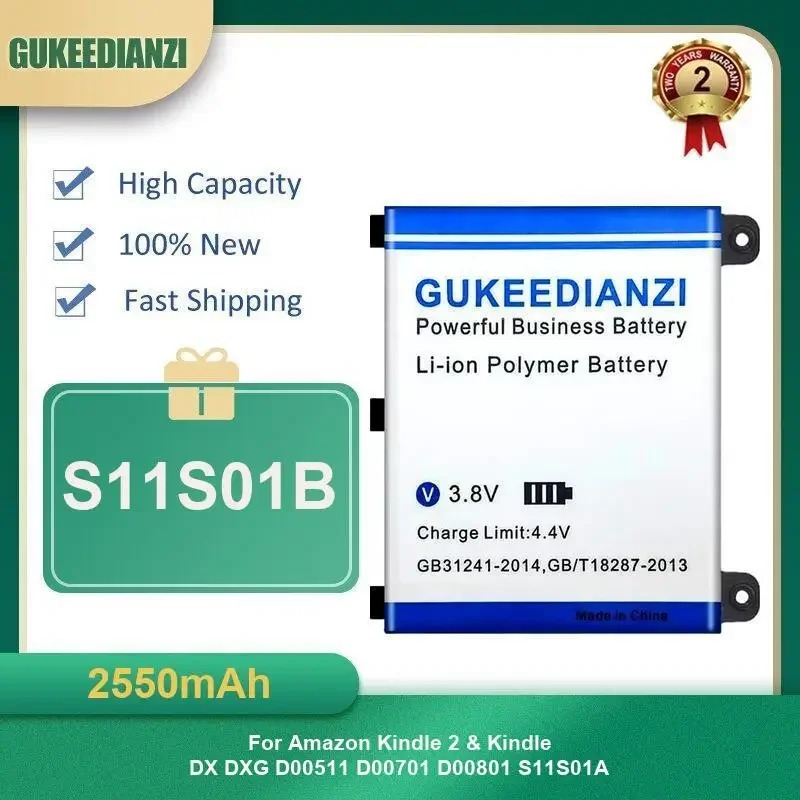 2550mAh S11S01B Tablet Battery For Amazon Kindle 2 & Kindle DX DXG D00511 D00701 D00801 S11S01A High Capacity
2550mAh S11S01B Tablet Battery For Amazon Kindle 2 & Kindle DX DXG D00511 D00701 D00801 S11S01A High Capacity