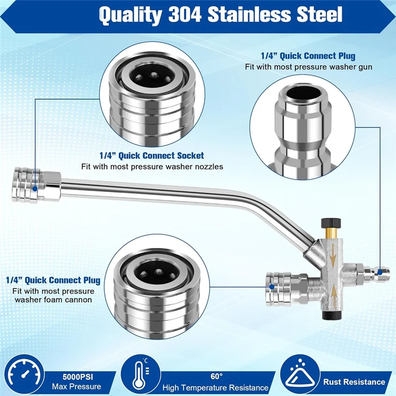 【People Favorite】1/4" Quick Connect Pressure Washer Sprayernozzles Accessories,Dual Connector,7 Sprayer Nozzles 1 Car Wash Mitt
【People Favorite】1/4" Quick Connect Pressure Washer Sprayernozzles Accessories,Dual Connector,7 Sprayer Nozzles 1 Car Wash Mitt