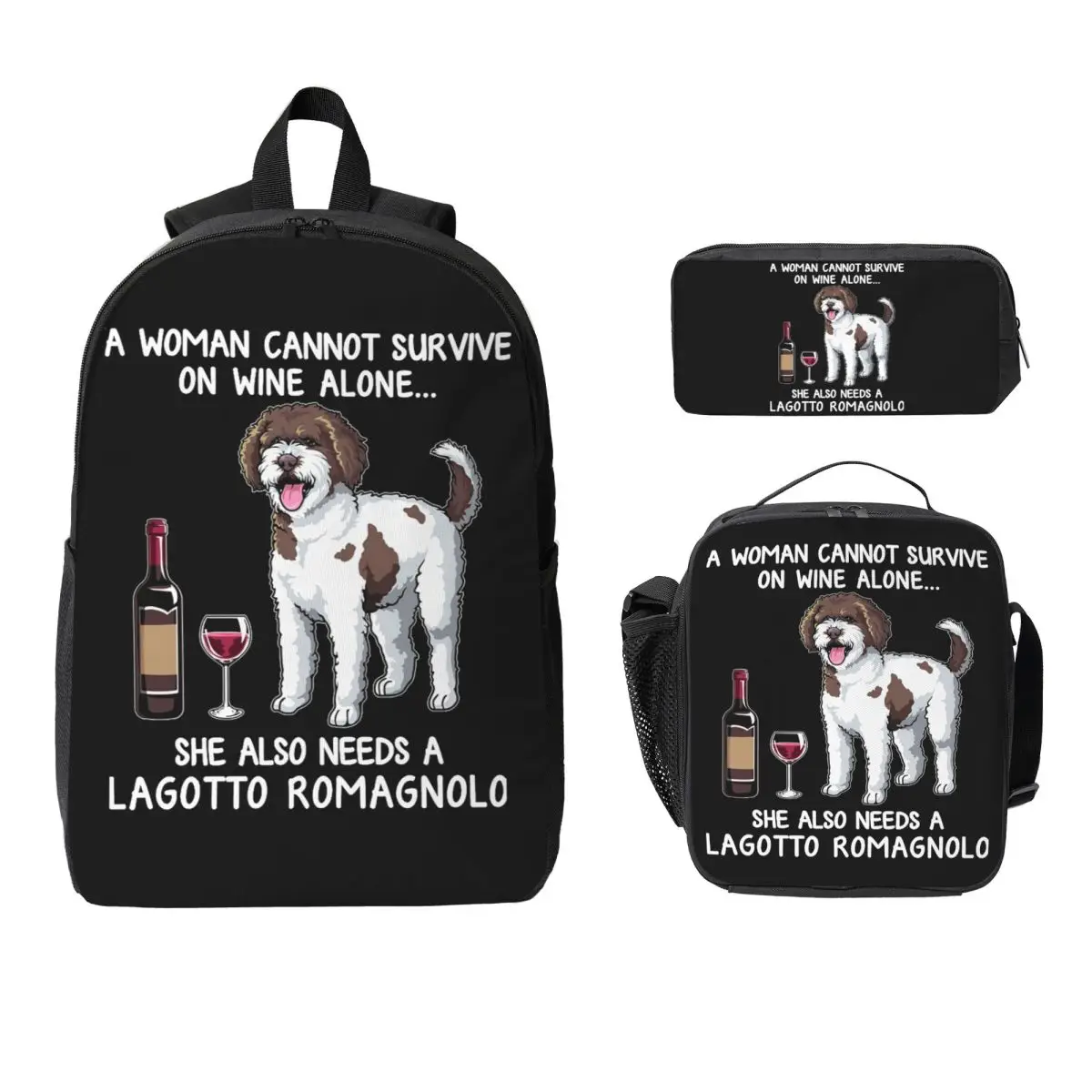 Lagotto Romagnolo And Wine Funny Dog Fitted Backpack BookBag School Bag Laptop Shoulder Bags 3ps Insulated Lunch Bag Pencil Case
Lagotto Romagnolo And Wine Funny Dog Fitted Backpack BookBag School Bag Laptop Shoulder Bags 3ps Insulated Lunch Bag Pencil Case