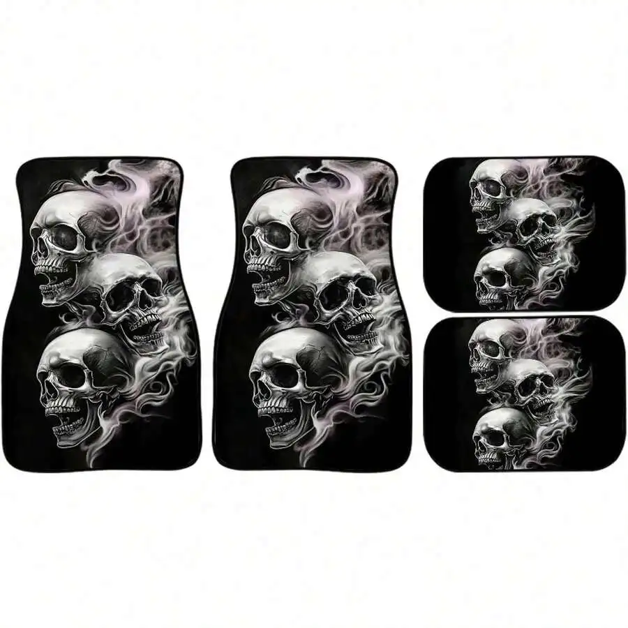 Universal Skull Design Car Floor Mats 4 Piece Set Polyester Rubber Anti-Slip
Universal Skull Design Car Floor Mats 4 Piece Set Polyester Rubber Anti-Slip