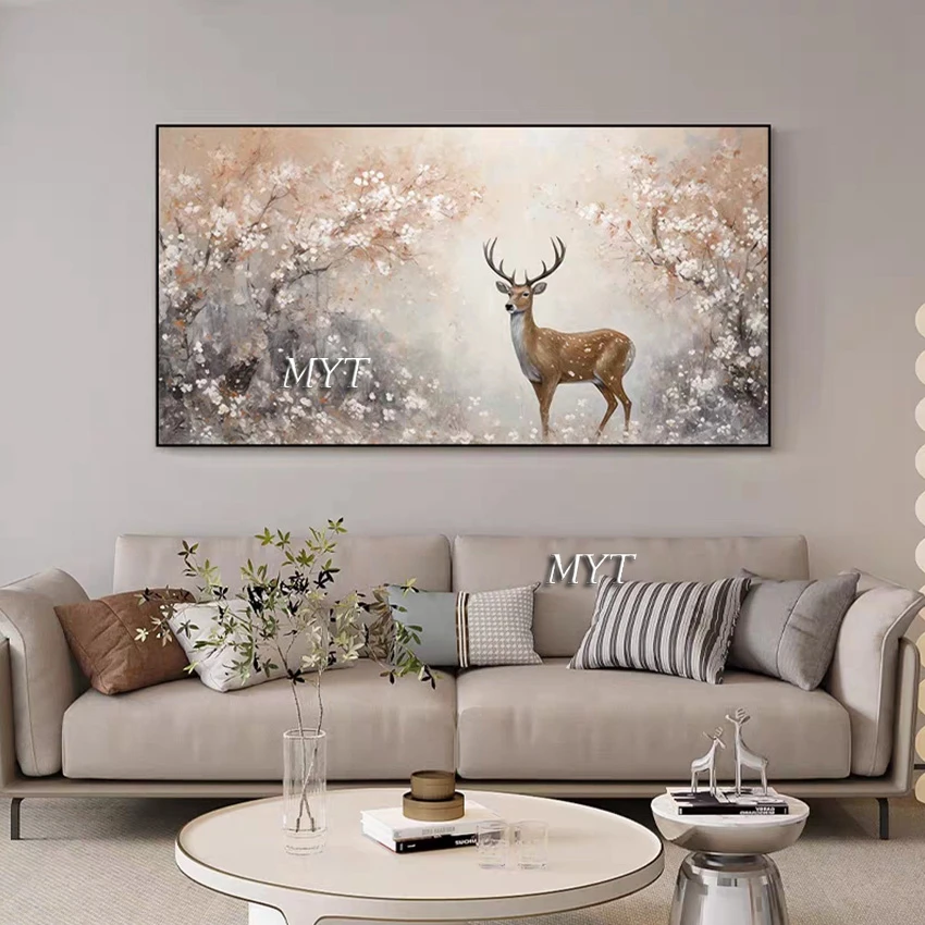Deer Animal Oil Painting, Hand-painted Living Room Wall Pictures, Modern Canvas Art, Luxury Home Decor, Unframed, High Quality
Deer Animal Oil Painting, Hand-painted Living Room Wall Pictures, Modern Canvas Art, Luxury Home Decor, Unframed, High Quality