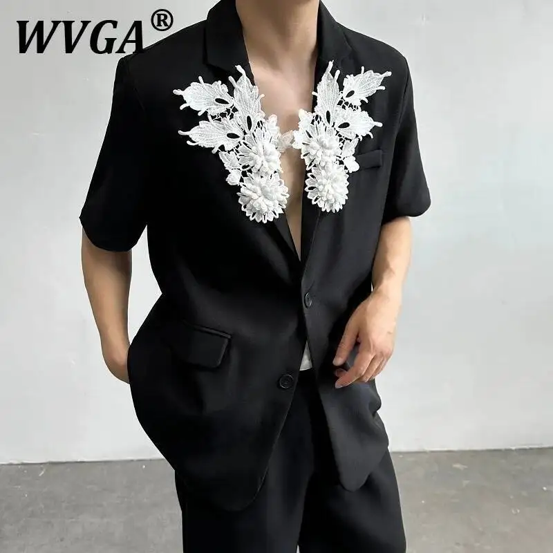 WVGA Summer New Men Tide Elegant Fashion Floral Half Lengh Sleeve Turn-down Collar Blazer Niche Chic Casual Suit-Coats Ins W7256
WVGA Summer New Men Tide Elegant Fashion Floral Half Lengh Sleeve Turn-down Collar Blazer Niche Chic Casual Suit-Coats Ins W7256