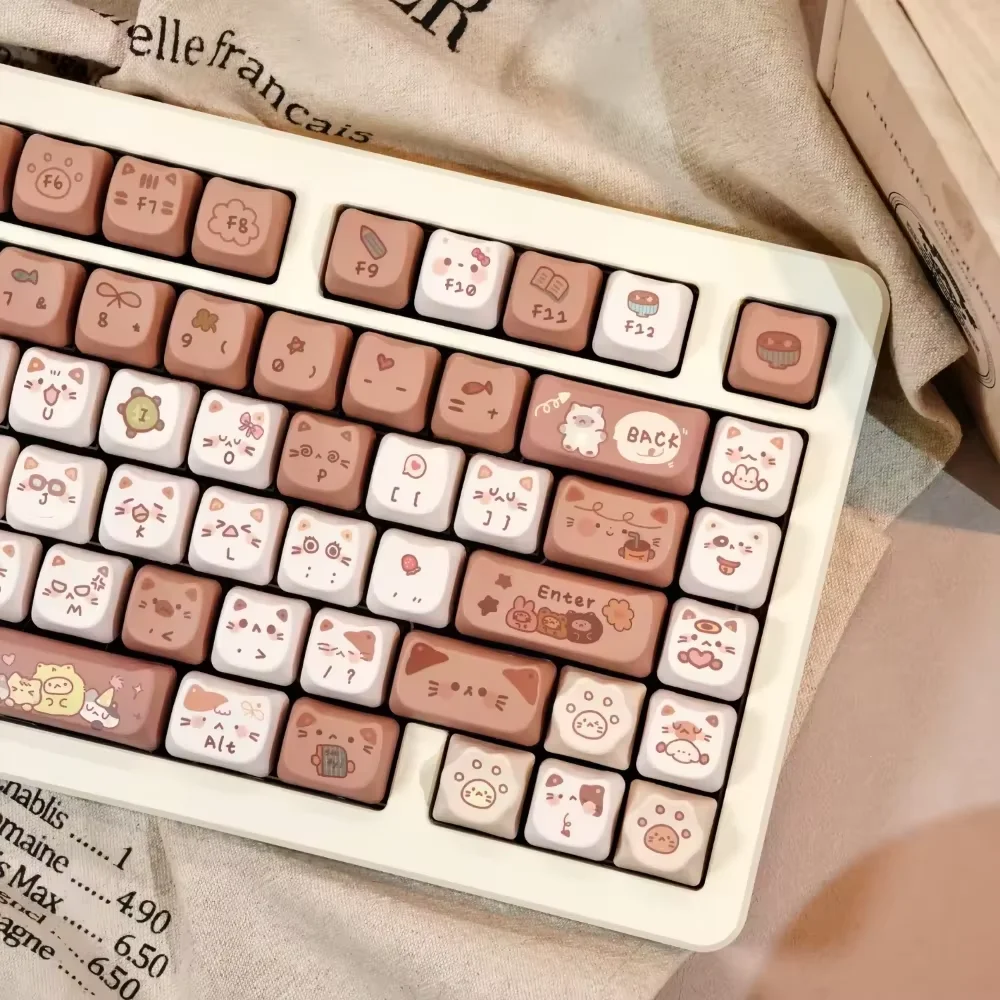 Key Cap Set PBT 140 Key MAO Thermal Sublimation Cute Brown Kitten for 60/84/98/104/108 Mechanical Keyboard
Key Cap Set PBT 140 Key MAO Thermal Sublimation Cute Brown Kitten for 60/84/98/104/108 Mechanical Keyboard