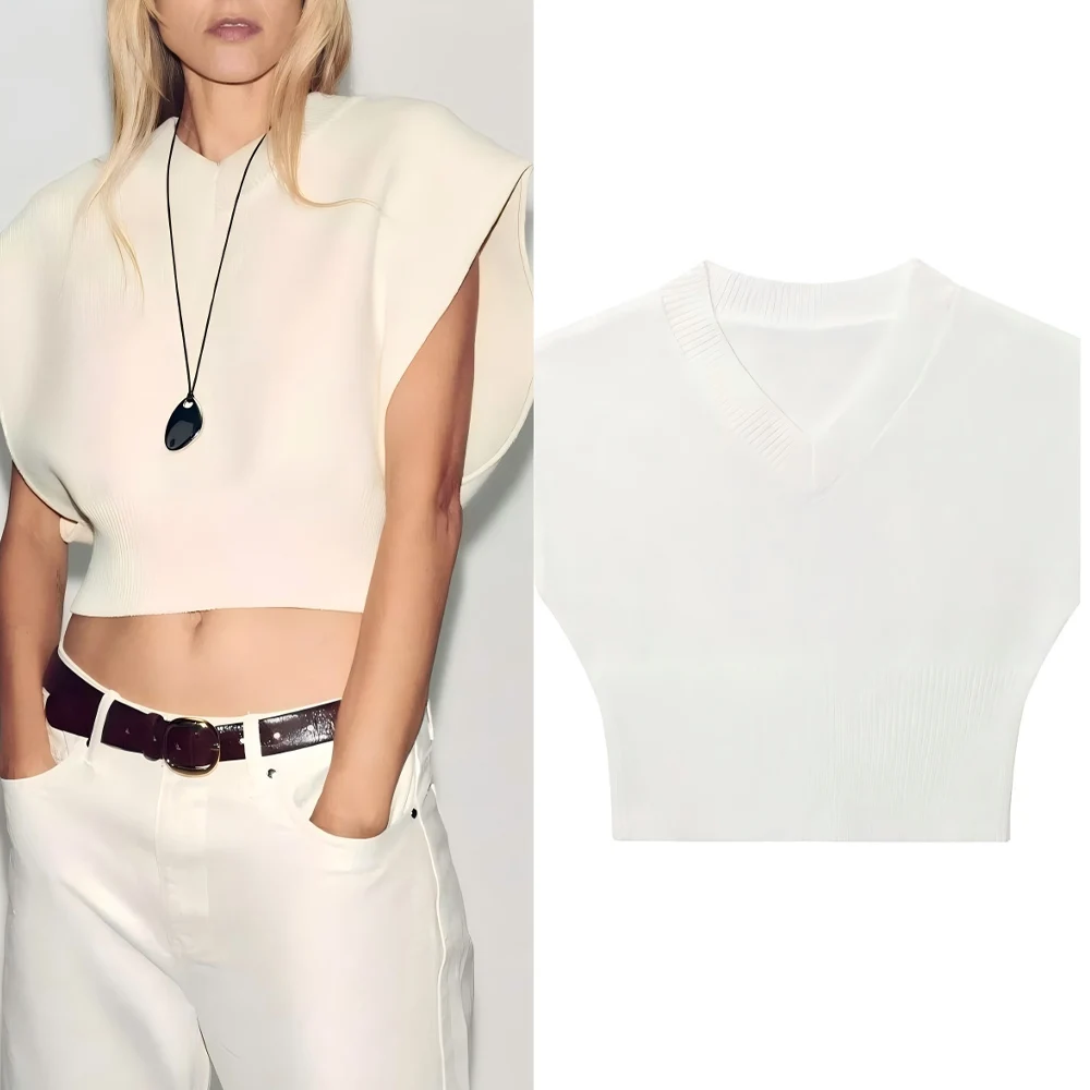 Women's 2025 new fashion comfortable soft texture flat needle short vest retro V-neck sleeveless women's vest chic top
Women's 2025 new fashion comfortable soft texture flat needle short vest retro V-neck sleeveless women's vest chic top