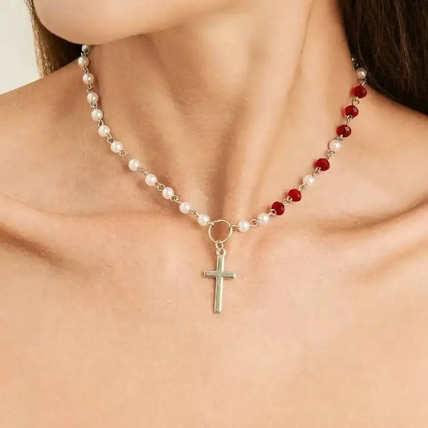 IngeSight.Z Goth Cross Pendant Imitation Pearl Necklace Women Fashion Exquisite Clavicle Chain Banquet Halloween Jewelry Gift
IngeSight.Z Goth Cross Pendant Imitation Pearl Necklace Women Fashion Exquisite Clavicle Chain Banquet Halloween Jewelry Gift