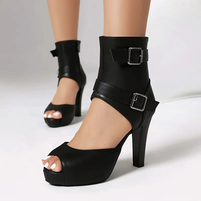 Girseaby Design Женские сандалии с открытым носком на высоком каблуке 9,5 см на платформе 2 см с застежкой-молнией и пряжкой Большой размер 41 42 43 Модная обувь для свиданий
Girseaby Design Женские сандалии с открытым носком на высоком каблуке 9,5 см на платформе 2 см с застежкой-молнией и пряжкой Большой размер 41 42 43 Модная обувь для свиданий