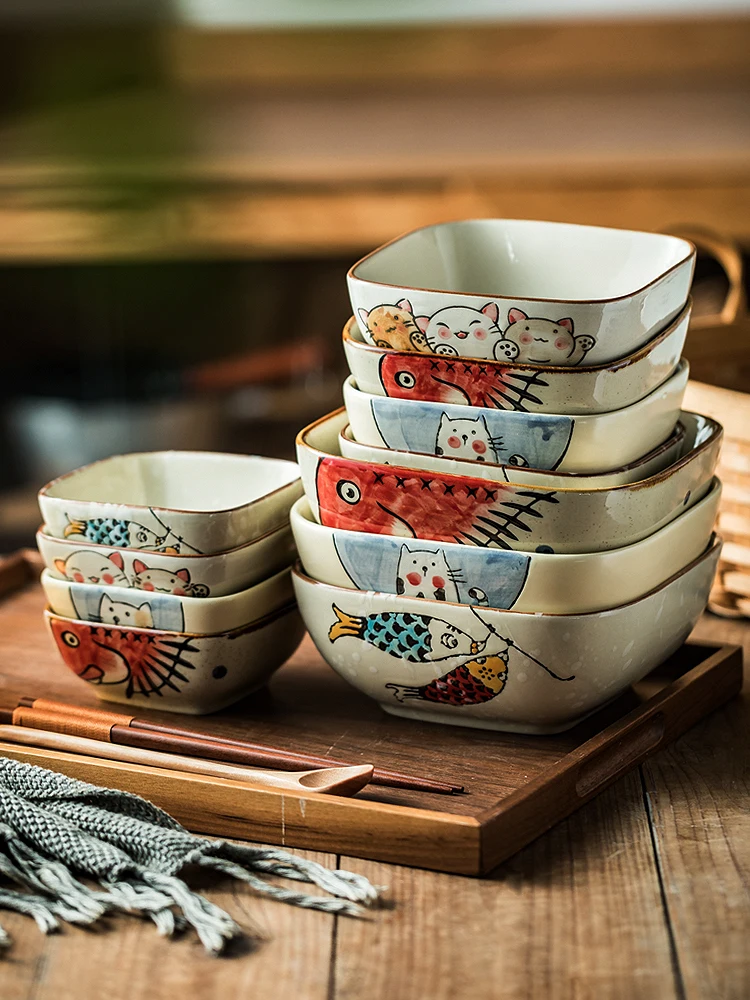 Innovative Ceramic Soup Bowl Underglaze Color Steamed Dish Square Shape Japanese Style Breakfast Bowl Family Use Bowl
Innovative Ceramic Soup Bowl Underglaze Color Steamed Dish Square Shape Japanese Style Breakfast Bowl Family Use Bowl