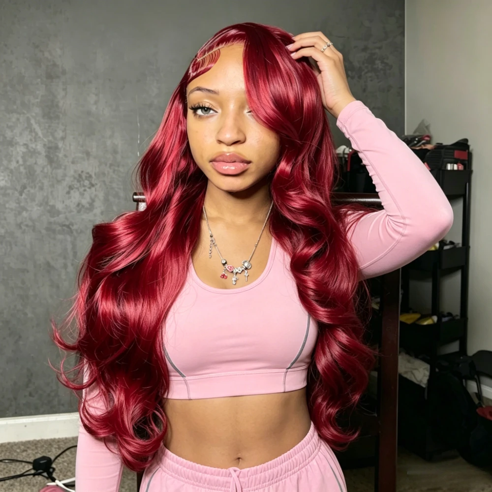 18 46 Inch 99J Burgundy Body Wave Brazilian Human Hair Wig 13x4 13x6 HD Lace Frontal 220% Density Pre Plucked Colored Lace Wigs For Women
18 46 Inch 99J Burgundy Body Wave Brazilian Human Hair Wig 13x4 13x6 HD Lace Frontal 220% Density Pre Plucked Colored Lace Wigs For Women