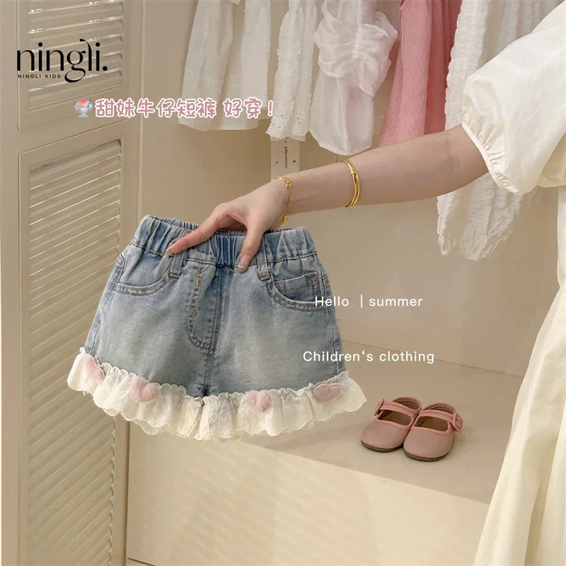 Girls' Denim Shorts New Western Style Children Baby Girl Lace Love Shorts Summer Outdoor All-Matching
Girls' Denim Shorts New Western Style Children Baby Girl Lace Love Shorts Summer Outdoor All-Matching