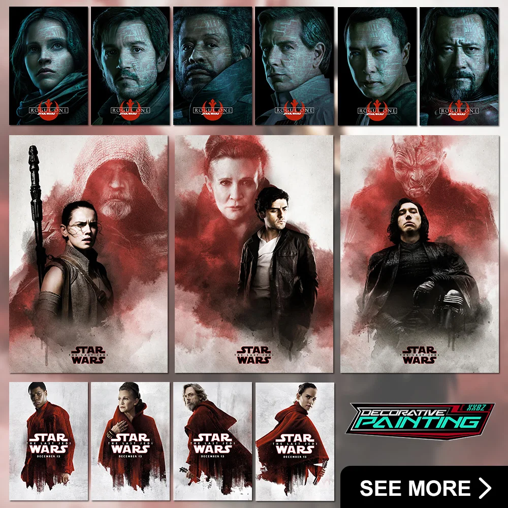 Star Wars Poster Movie Rogue One Home Decoration Jyn Erso Canvas Cassian Andor Painting Luke Skywalker Wall Art Han Solo Picture 
Star Wars Poster Movie Rogue One Home Decoration Jyn Erso Canvas Cassian Andor Painting Luke Skywalker Wall Art Han Solo Picture