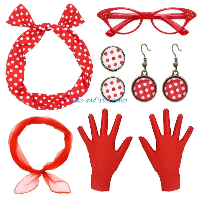 HX6F 1950s Hairband Earrings And Spectacles Set For Cosplay And Themed Occasions
HX6F 1950s Hairband Earrings And Spectacles Set For Cosplay And Themed Occasions