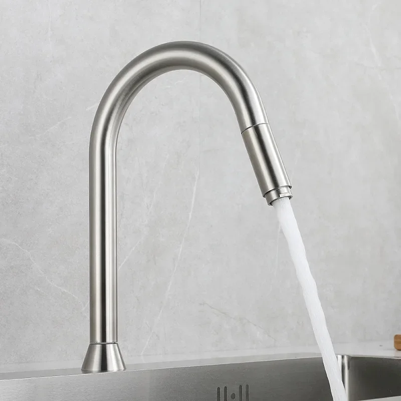Nickel Pull-out Kitchen Sink Faucet 304 Stainless Steel Deck Mounted 360 Rotation Single Cold Tap Touch Press Wash Basin Tap
Nickel Pull-out Kitchen Sink Faucet 304 Stainless Steel Deck Mounted 360 Rotation Single Cold Tap Touch Press Wash Basin Tap