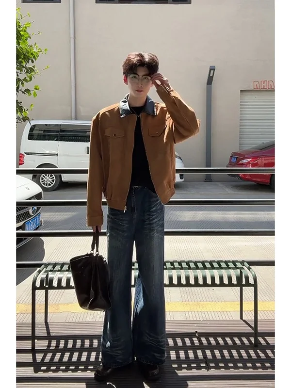 Мужская замшевая куртка в американском ретро-стиле, приталенная, с воротником, бейсбольная, из полиэстера, с длинными рукавами, на молнии, повседневная
Мужская замшевая куртка в американском ретро-стиле, приталенная, с воротником, бейсбольная, из полиэстера, с длинными рукавами, на молнии, повседневная