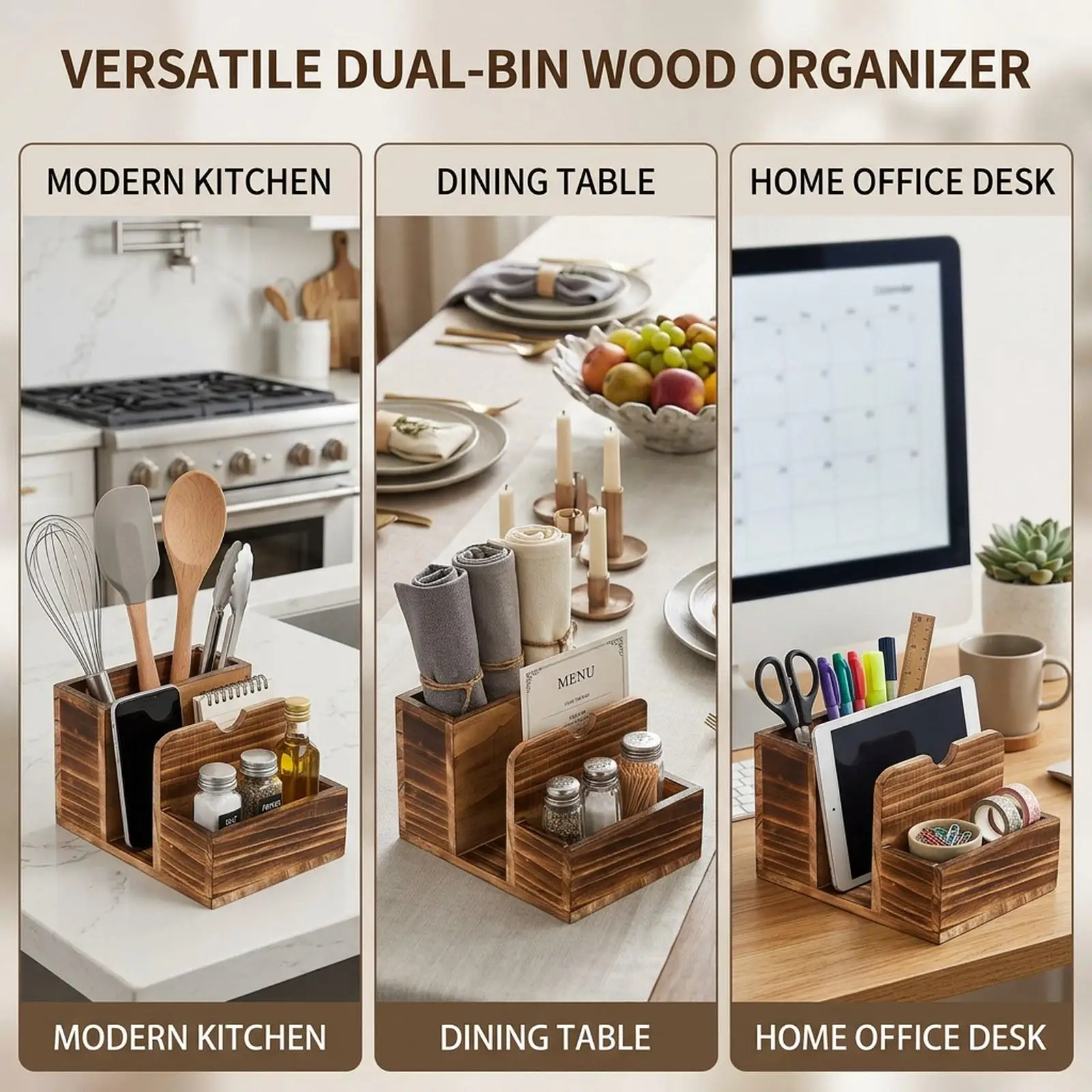 Kitchen Utensils Holder Cutlery Silverware Holder Wood Multipurpose Flatware Organizer for Countertop Cooking Forks Spoons
Kitchen Utensils Holder Cutlery Silverware Holder Wood Multipurpose Flatware Organizer for Countertop Cooking Forks Spoons