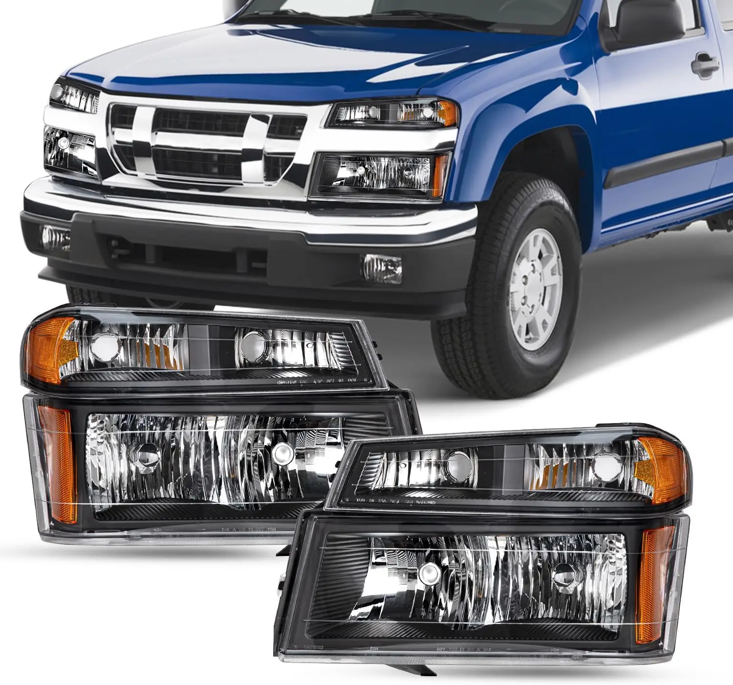 4pcs Headlight Assembly Compatible with 04-12 Chevy Colorado / 04-12 GMC Canyon / 06-08 Isuzu I-Series Headlamps with bumper lig
4pcs Headlight Assembly Compatible with 04-12 Chevy Colorado / 04-12 GMC Canyon / 06-08 Isuzu I-Series Headlamps with bumper lig