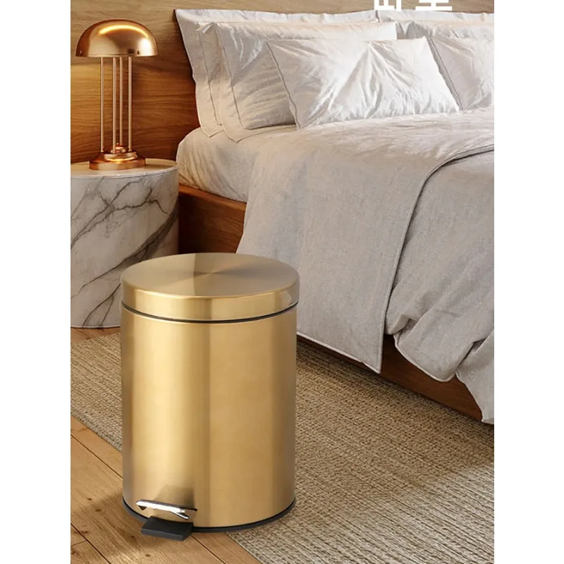 Modern 5L Stainless Steel Champagne Silent Hotel Bathroom Dust Bin and Kitchen Household Metal Waterproof Garbage Can Gold Foot
Modern 5L Stainless Steel Champagne Silent Hotel Bathroom Dust Bin and Kitchen Household Metal Waterproof Garbage Can Gold Foot