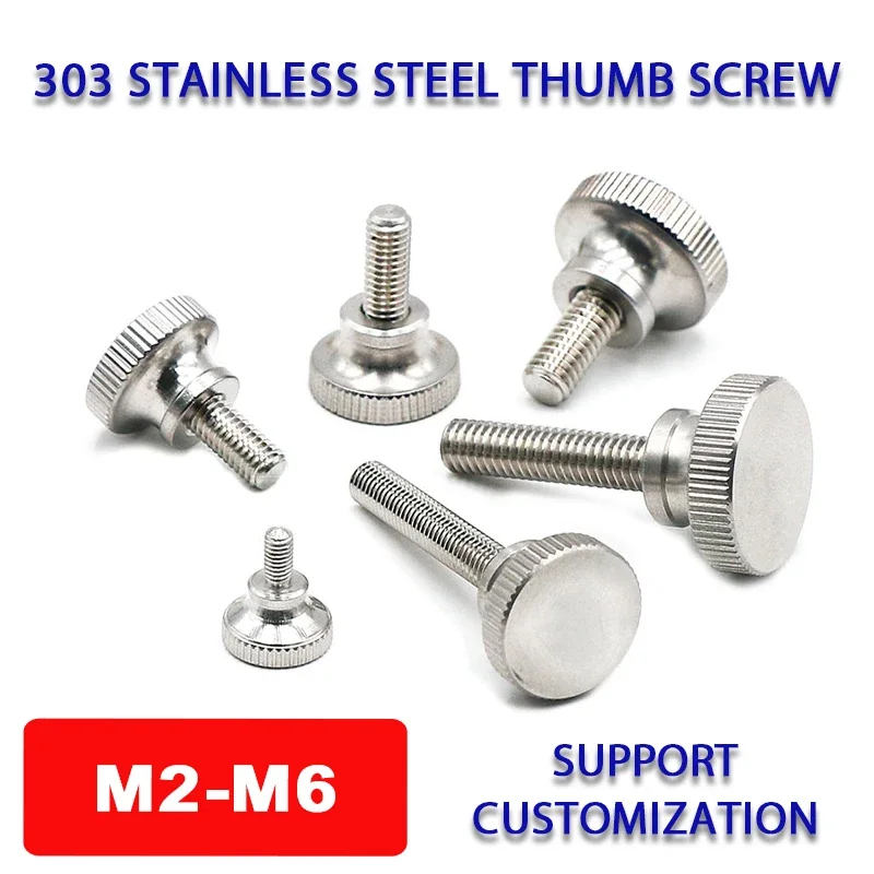 303 Stainless Steel Knurled Thumb Screw M2-M6 Hand Grip Knob Bolt High Head Hand Tighten Thumb Screw
303 Stainless Steel Knurled Thumb Screw M2-M6 Hand Grip Knob Bolt High Head Hand Tighten Thumb Screw