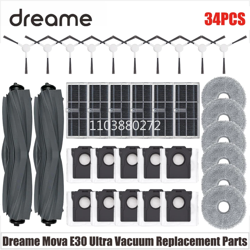 Dreame Mova E30 Ultra Vacuum Replacement Parts Main Tricut Roller Side Brush Hepa Filter Mop Cloth Dust Bag Accessories
Dreame Mova E30 Ultra Vacuum Replacement Parts Main Tricut Roller Side Brush Hepa Filter Mop Cloth Dust Bag Accessories