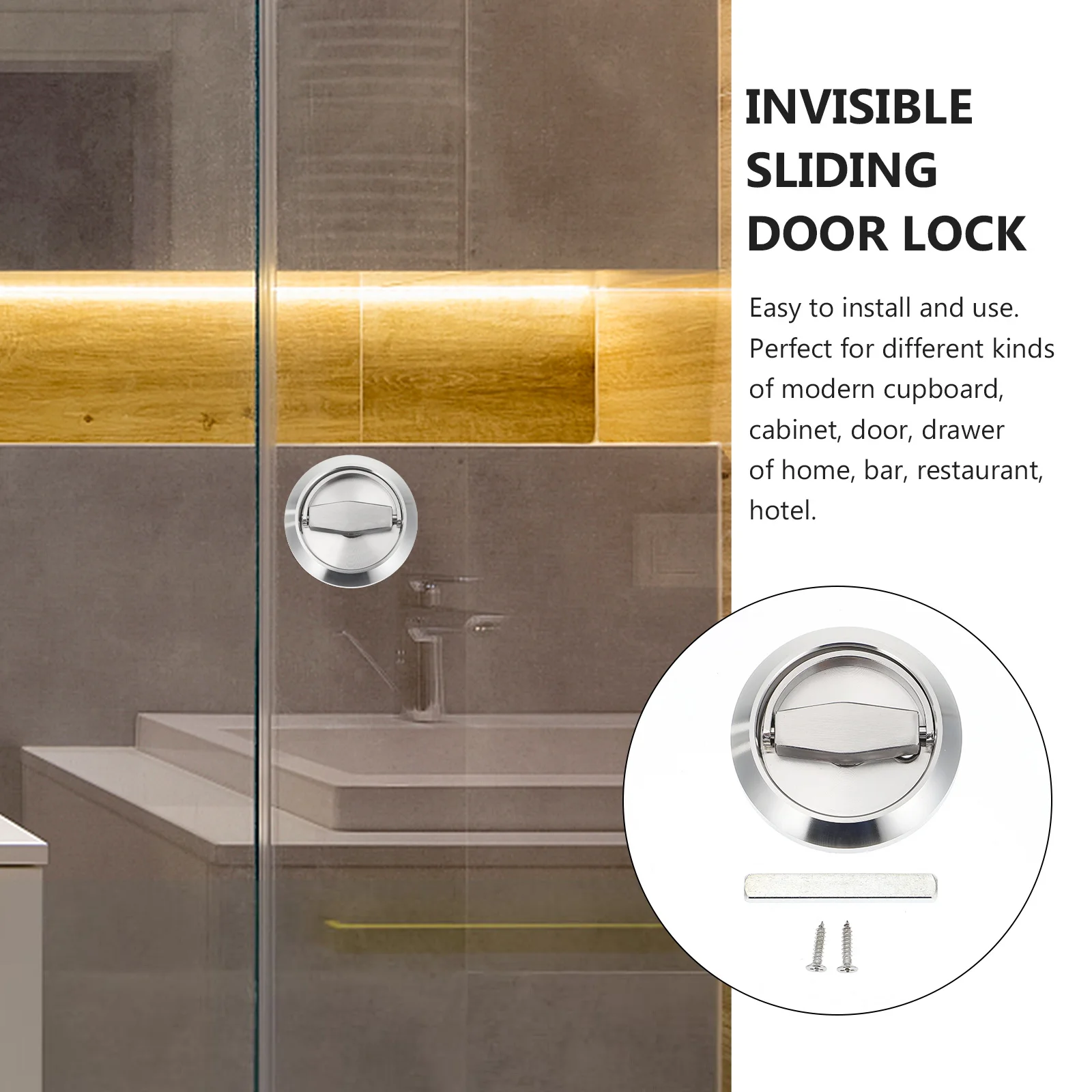 2pcs Stainless Steel Recessed Pull Handle Door Lock Sliding Door Handle 360° Rotatable Rustproof Hidden Design For Cabinet
2pcs Stainless Steel Recessed Pull Handle Door Lock Sliding Door Handle 360° Rotatable Rustproof Hidden Design For Cabinet