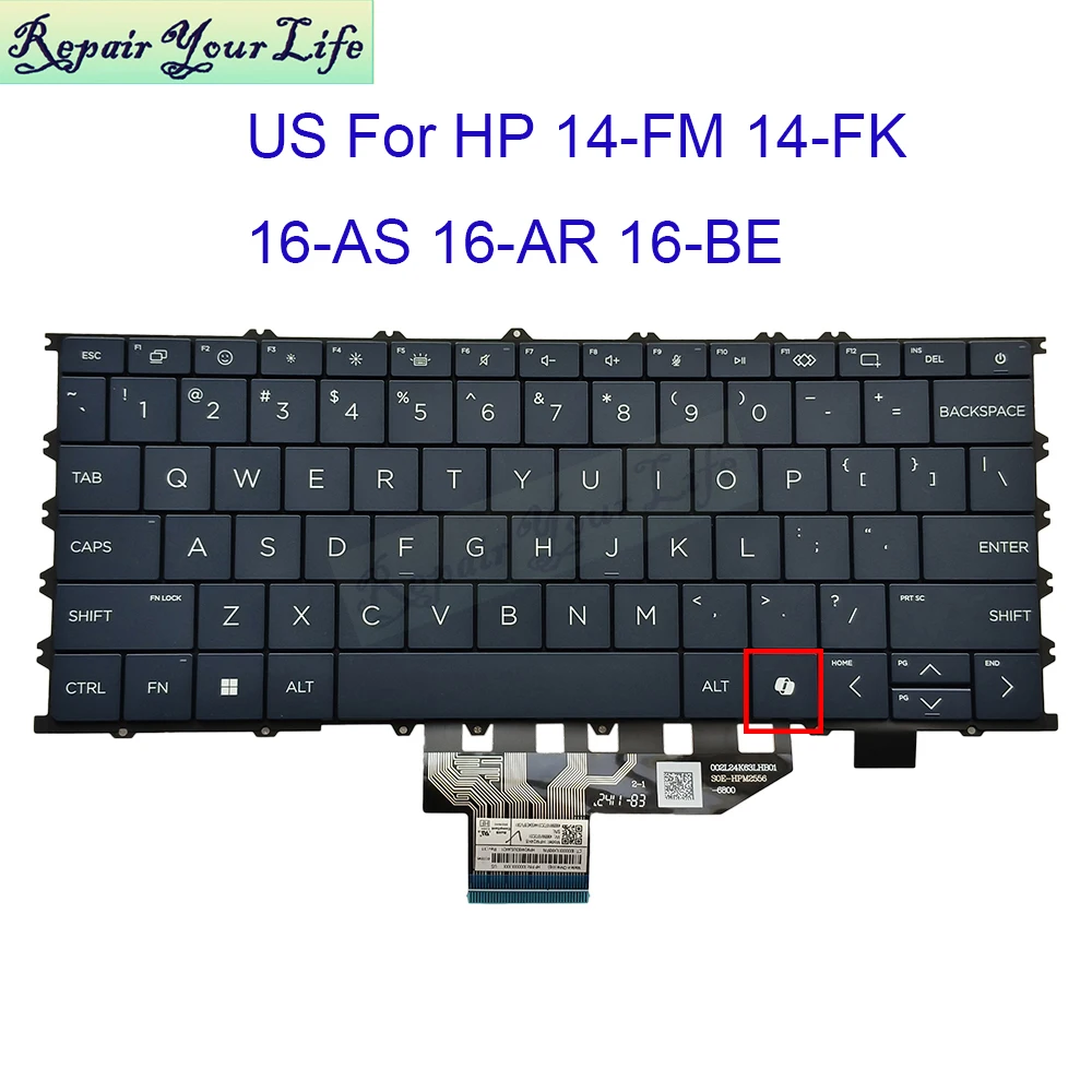 US Backlit Keyboard For HP OmniBook X Flip 14-FK 14Z-FK 14-FM 14Z-FM 16-AS 16-AR 16-BE 2-in-1 English AI Key Laptop Backlight
US Backlit Keyboard For HP OmniBook X Flip 14-FK 14Z-FK 14-FM 14Z-FM 16-AS 16-AR 16-BE 2-in-1 English AI Key Laptop Backlight