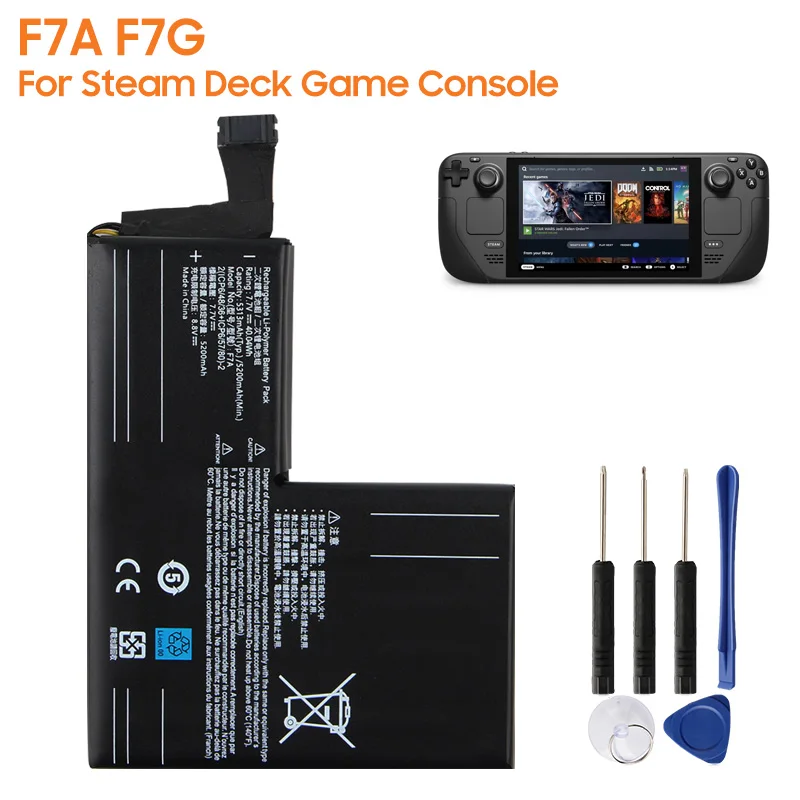 5200mAh New Battery F7A F7G For Steam Deck Game Console lithium Battery 7.7V With Free Tools
5200mAh New Battery F7A F7G For Steam Deck Game Console lithium Battery 7.7V With Free Tools