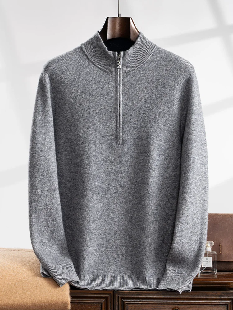 Choice Men 100% Cashmere Sweater Zipper Pullover Mock Neck Long Sleeve Basic Cashmere Knitwear Autumn Winter Clothing Thick Tops
Choice Men 100% Cashmere Sweater Zipper Pullover Mock Neck Long Sleeve Basic Cashmere Knitwear Autumn Winter Clothing Thick Tops
