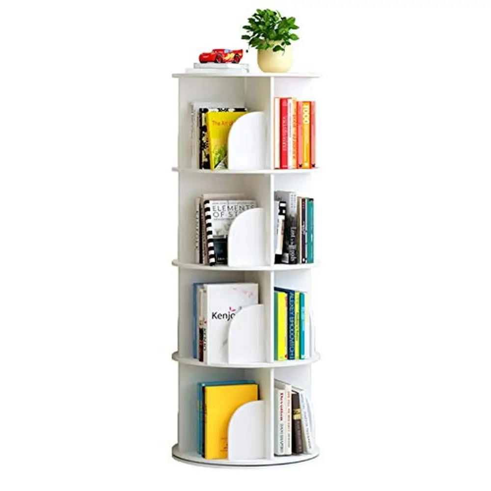 360° Revolving Bookshelf 4 Tier PVC Wood-Plastic Board Organizer Floor Mount Waterproof Shelf Display
360° Revolving Bookshelf 4 Tier PVC Wood-Plastic Board Organizer Floor Mount Waterproof Shelf Display