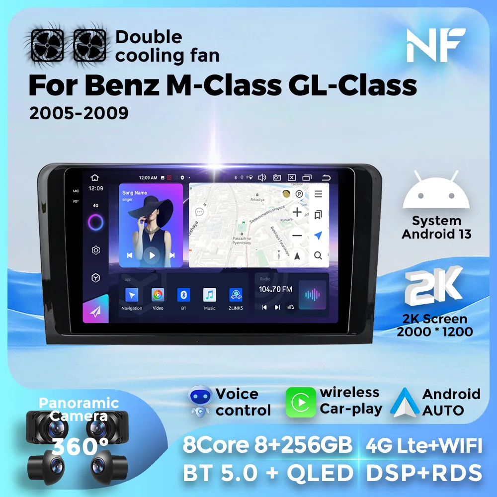 NEW 2K Car Navigation Radio For Benz M-Class W164 GL-Class X164 ML GL 2005-2009 Multimedia Video Players Car-play Android Auto
NEW 2K Car Navigation Radio For Benz M-Class W164 GL-Class X164 ML GL 2005-2009 Multimedia Video Players Car-play Android Auto
