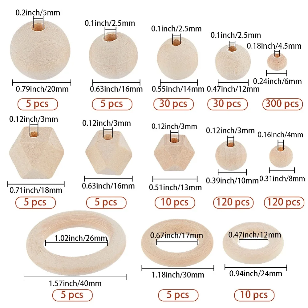 650Pcs 13 Styles Unfinished Wood Beads Moccasin 6~40x5~20mm Hole: 2~26mm
650Pcs 13 Styles Unfinished Wood Beads Moccasin 6~40x5~20mm Hole: 2~26mm
