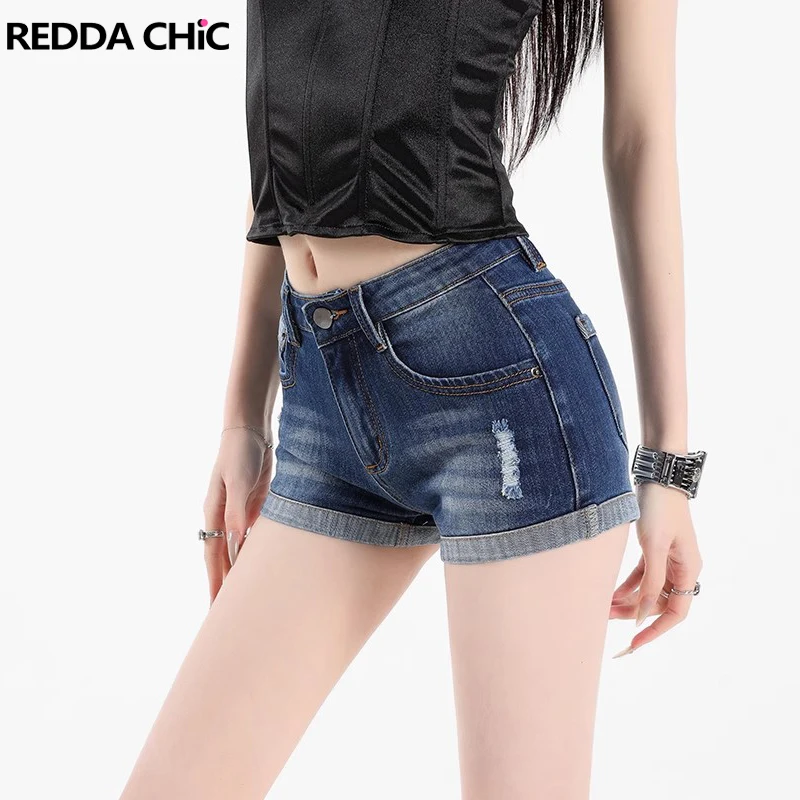 REDDACHiC Retro Blue Women Denim Shorts Frayed Distressed Slim Fit Stretch Pockets Low Waisted Bootypants Gyaru Y2k Streetwear
REDDACHiC Retro Blue Women Denim Shorts Frayed Distressed Slim Fit Stretch Pockets Low Waisted Bootypants Gyaru Y2k Streetwear
