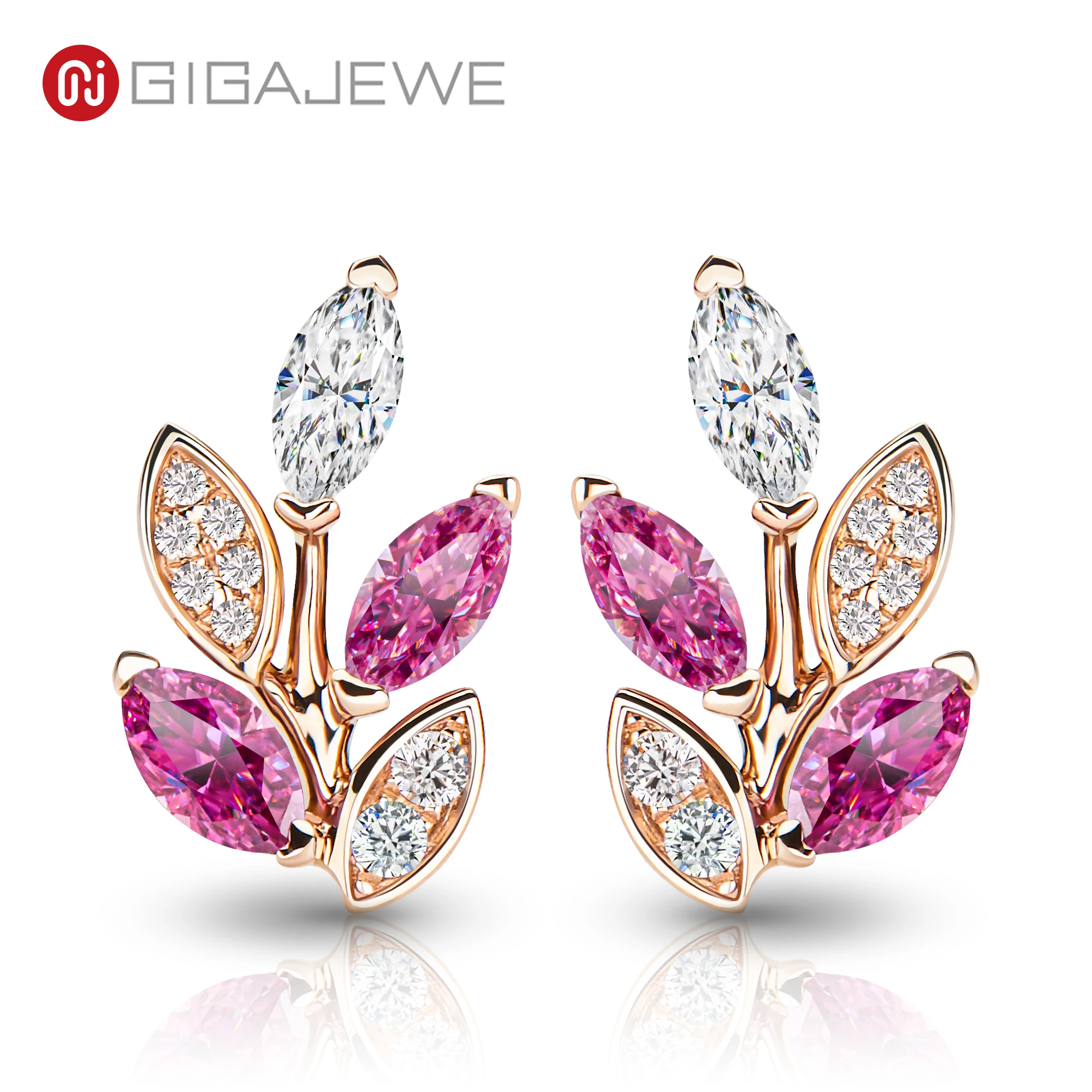 GIGAJEWE Moissanite всего 0.632ct D и NovaColor розовый огранка маркиза Индивидуальные 18K розовое золото листья серьги ювелирные изделия женщина подарок
GIGAJEWE Moissanite всего 0.632ct D и NovaColor розовый огранка маркиза Индивидуальные 18K розовое золото листья серьги ювелирные изделия женщина подарок