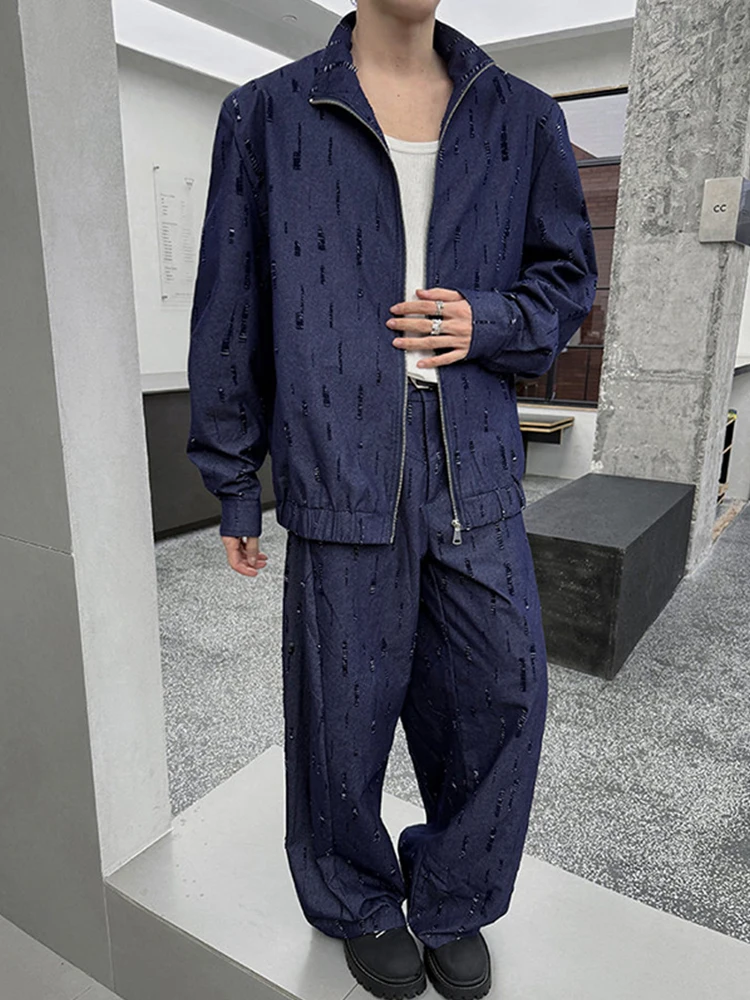 Cleanfit Denim Jaet And Pants Set for Men Autumn High Sensation Cool oulder Pad Ripped Floral American Sle Jaet Coat
Cleanfit Denim Jaet And Pants Set for Men Autumn High Sensation Cool oulder Pad Ripped Floral American Sle Jaet Coat