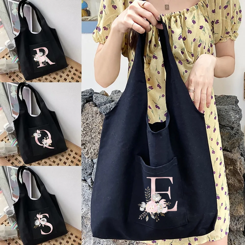 Women's Shopping Bags Shoulder Shopper Vest Bag Flower 26 Letters Series Cotton Canvas Grocery Eco Handbags Commuter Tote Bag
Women's Shopping Bags Shoulder Shopper Vest Bag Flower 26 Letters Series Cotton Canvas Grocery Eco Handbags Commuter Tote Bag