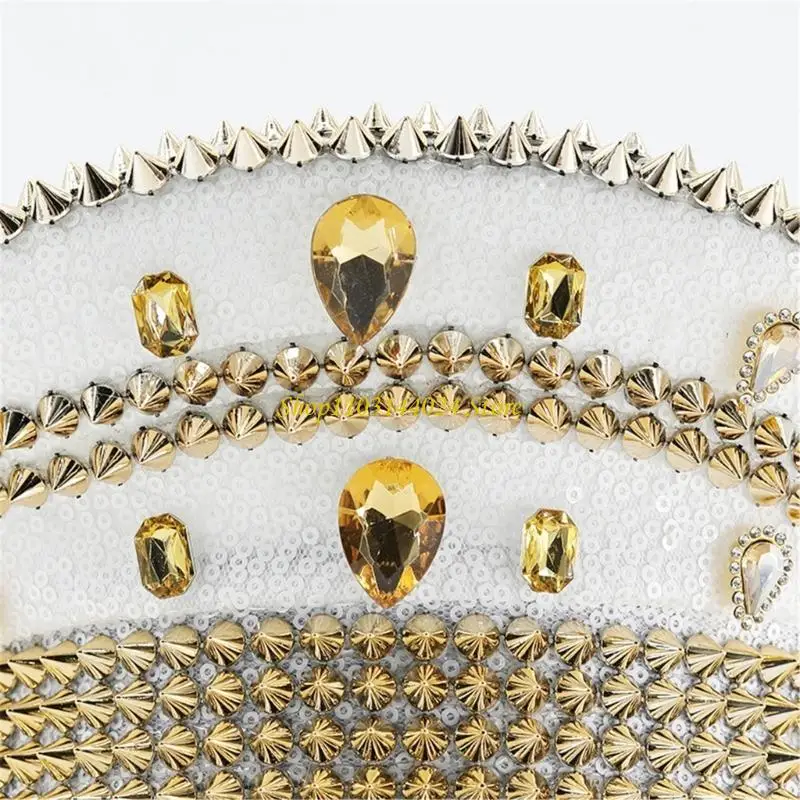 N5KE Jeweled Captain Hat Crystal Sequins Sailor Hat Party Hat for Live Show
N5KE Jeweled Captain Hat Crystal Sequins Sailor Hat Party Hat for Live Show