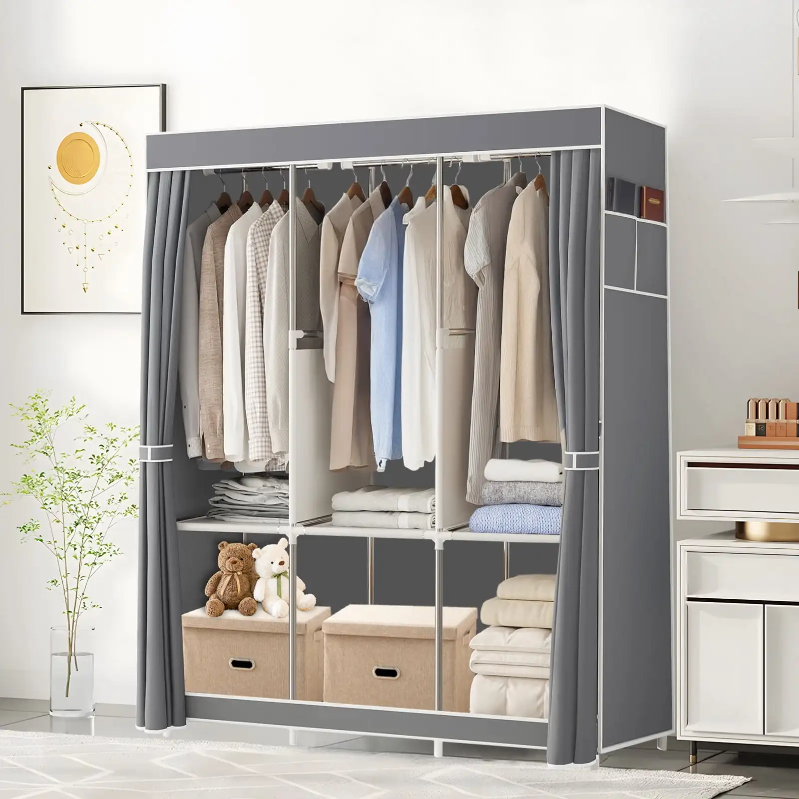 Space-Saving Portable Closet Organizer,Adjustable Storage Rack for Small Spaces, Easy Assembly, Durable and Multi-Functional
Space-Saving Portable Closet Organizer,Adjustable Storage Rack for Small Spaces, Easy Assembly, Durable and Multi-Functional
