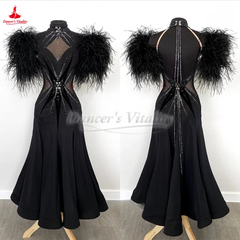 Ballroom Dance Competition and Perform Black High-necked Hip-wrapped Dress Adult Waltz Foxtrot Tango Quickstep Clothe Customize
Ballroom Dance Competition and Perform Black High-necked Hip-wrapped Dress Adult Waltz Foxtrot Tango Quickstep Clothe Customize