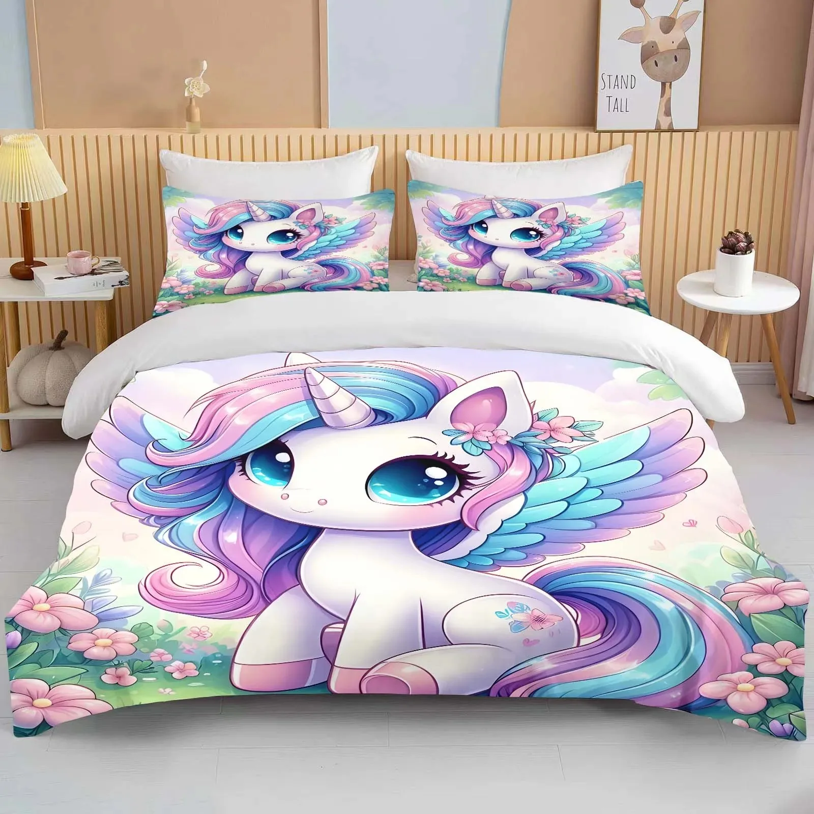 Cartoon unicorn duvet cover pillow cover bedroom bedding set home multi size room decoration anime Comforter Set
Cartoon unicorn duvet cover pillow cover bedroom bedding set home multi size room decoration anime Comforter Set