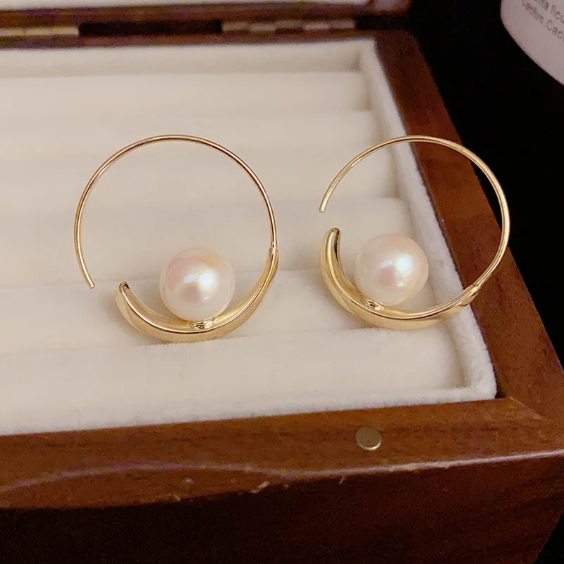 Exaggerated 925 Silver Needle 14k gold plating Pearl Round Hoop Earrings For Women Party hiphop Fine Jewelry Accessories
Exaggerated 925 Silver Needle 14k gold plating Pearl Round Hoop Earrings For Women Party hiphop Fine Jewelry Accessories