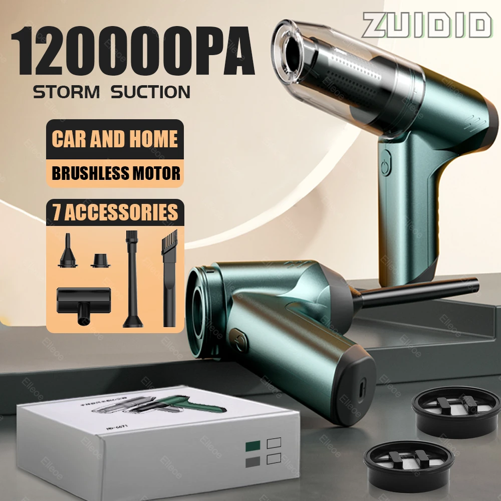120000Pa Car Vacuum Cleaner Wireless Portable Mini Handheld Cleaning Machine Strong Suction Auto Vacuum Cleaners For Car Home
120000Pa Car Vacuum Cleaner Wireless Portable Mini Handheld Cleaning Machine Strong Suction Auto Vacuum Cleaners For Car Home