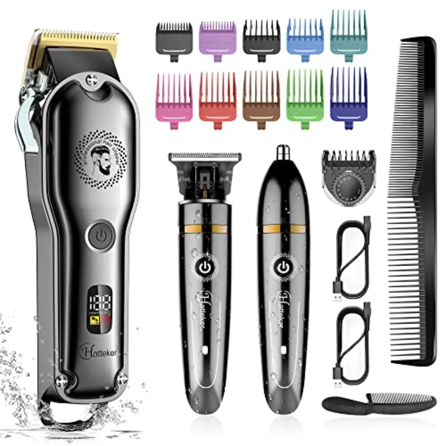 Hair Clipper Cordless Barber Clipper T-Blade Beard and Nose Trimmer Grooming Kit Professional IPX7 Waterproof
Hair Clipper Cordless Barber Clipper T-Blade Beard and Nose Trimmer Grooming Kit Professional IPX7 Waterproof