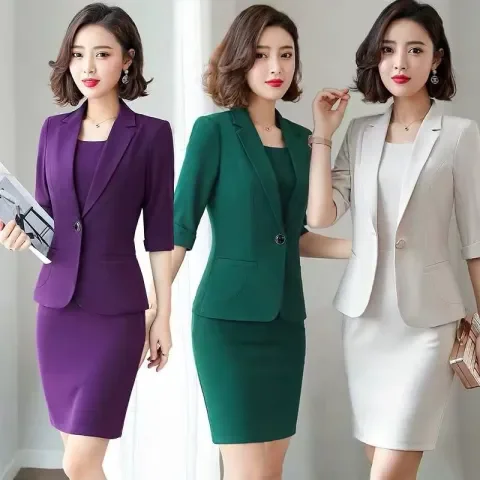 Professional Small Suit Dress Two-Piece Set Autumn New Arrival Formal Workwear Polyester Fiber Seven-Sleeve Commute Style
Professional Small Suit Dress Two-Piece Set Autumn New Arrival Formal Workwear Polyester Fiber Seven-Sleeve Commute Style