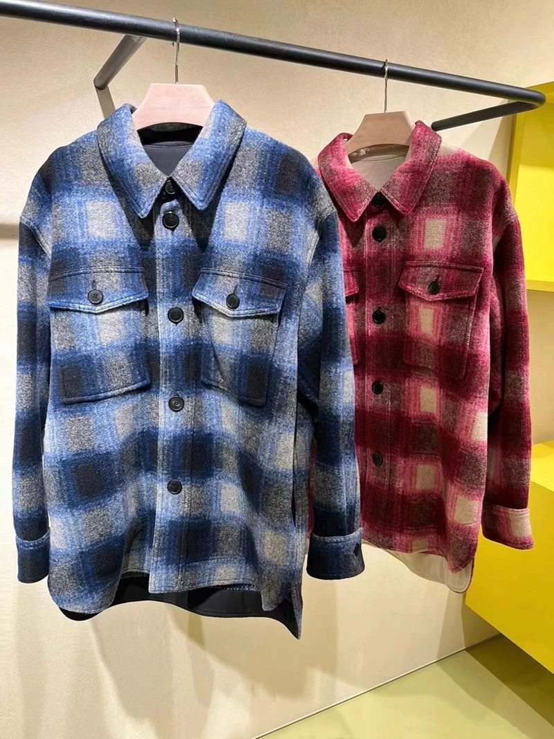 Thiened Woolen Flannel ort Coat Women's Sle Turn-down Collar Autumn Winter Cheered Color Colion Outerwear Jaet
Thiened Woolen Flannel ort Coat Women's Sle Turn-down Collar Autumn Winter Cheered Color Colion Outerwear Jaet